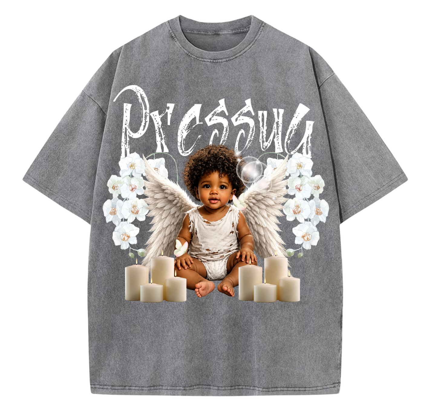 Pressua Angel Baby Oversized Graphic T-Shirt | Vintage Streetwear Tee