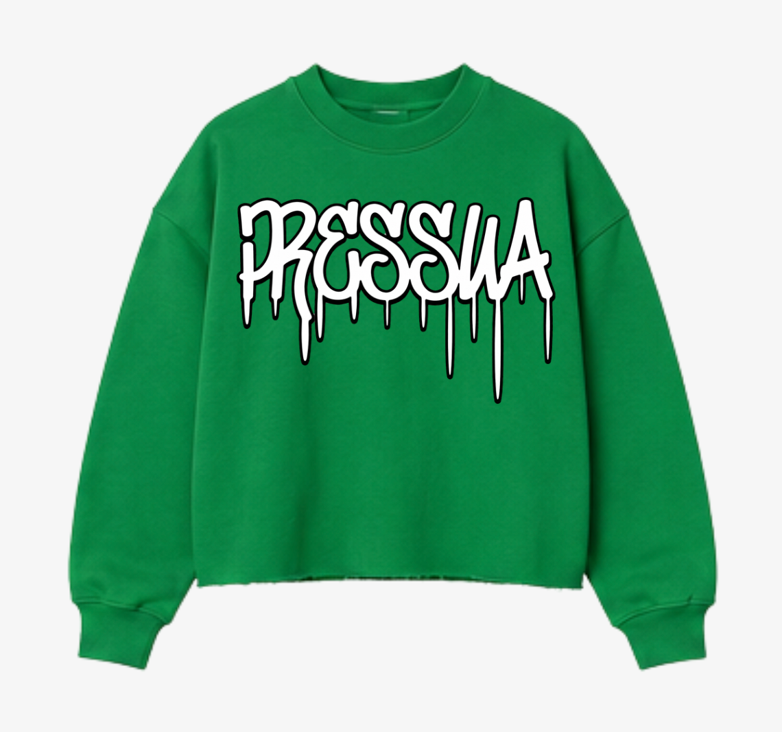 Pressua Drip Sweatshirt Cropped Unisex