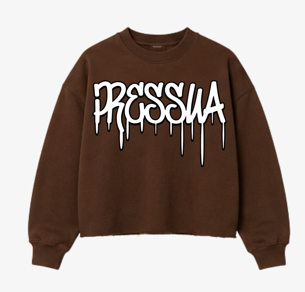 Pressua Drip Sweatshirt Cropped Unisex