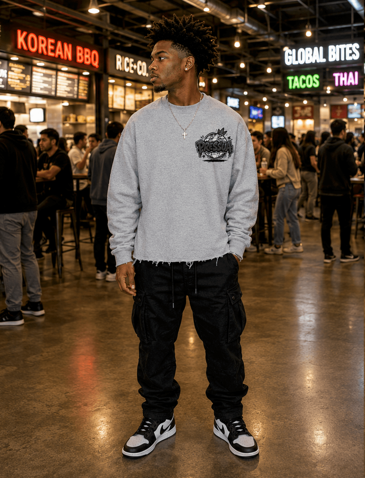 Can We Cropped Crewneck Sweatshirt - PRESSUA