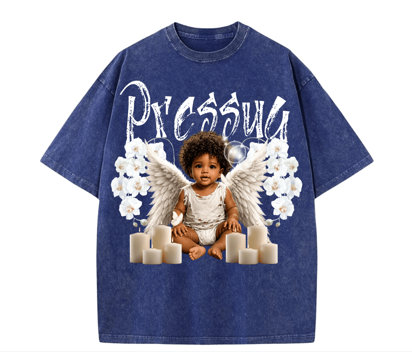 Pressua Angel Baby Oversized Graphic T-Shirt | Vintage Streetwear Tee - PRESSUA