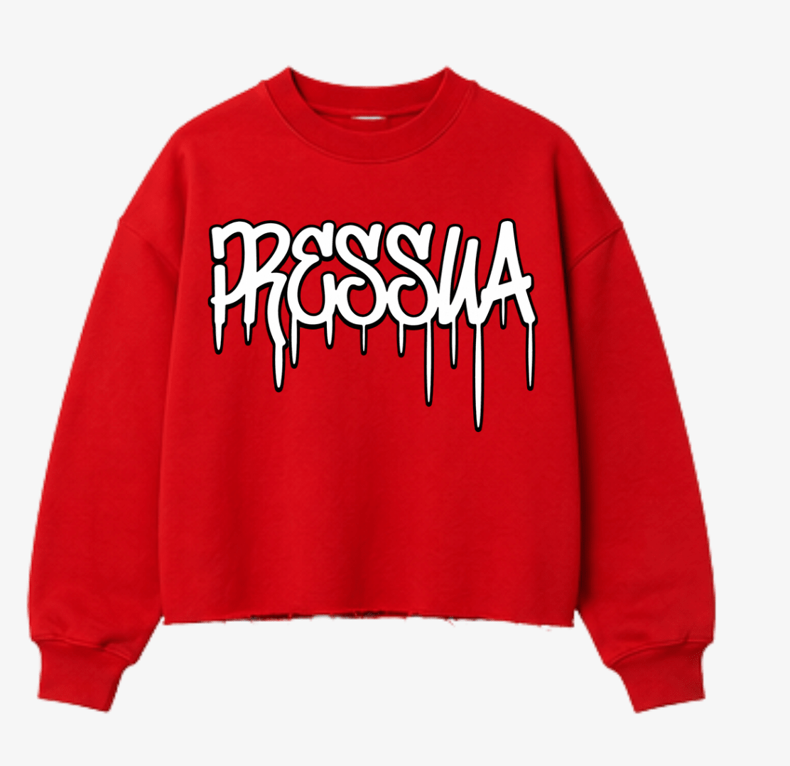 Pressua Drip Sweatshirt Cropped Unisex - PRESSUA