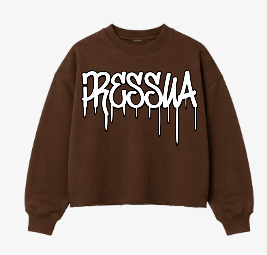 Pressua Drip Sweatshirt Cropped Unisex - PRESSUA