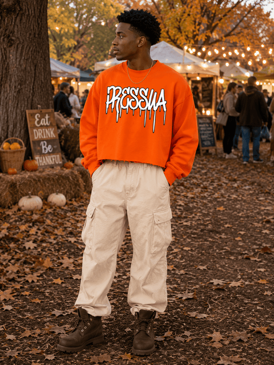 Pressua Drip Sweatshirt Cropped Unisex - PRESSUA