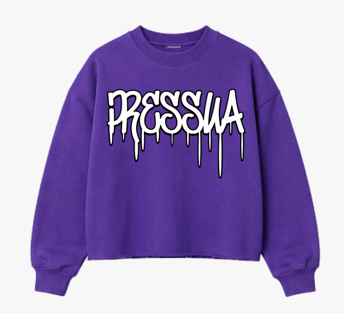 Pressua Drip Sweatshirt Cropped Unisex - PRESSUA