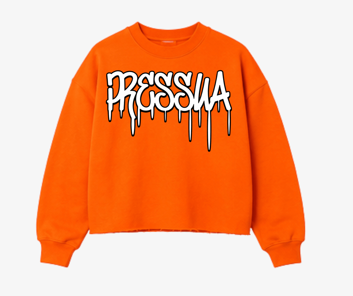 Pressua Drip Sweatshirt Cropped Unisex - PRESSUA